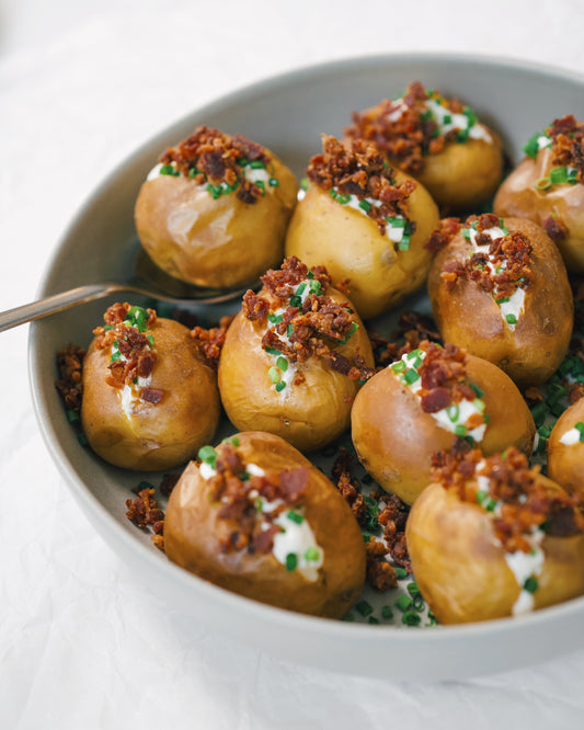 Mini Jacket Potatoes with Crispy Bacon