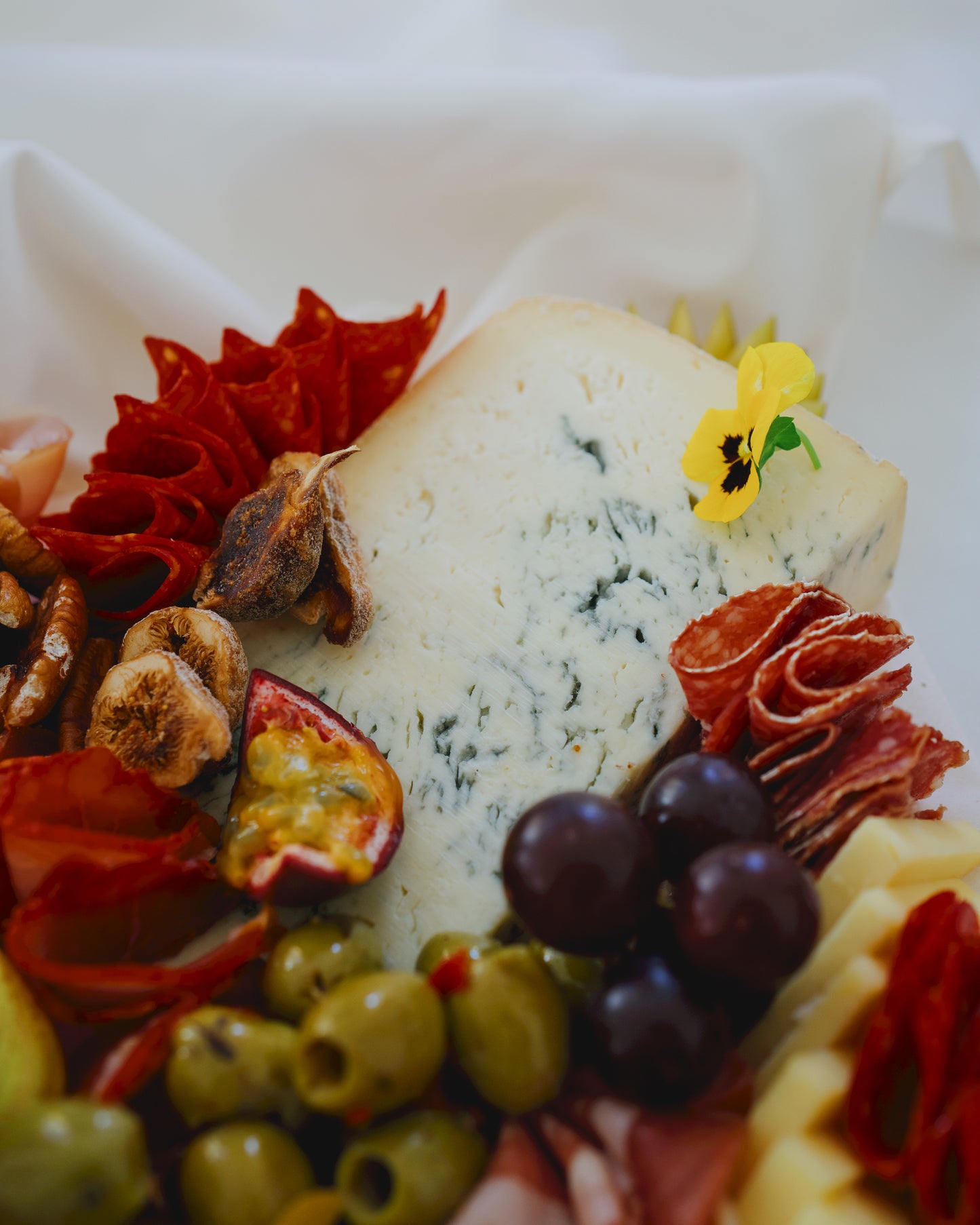 Piato Cheese and charcuterie platter, close up