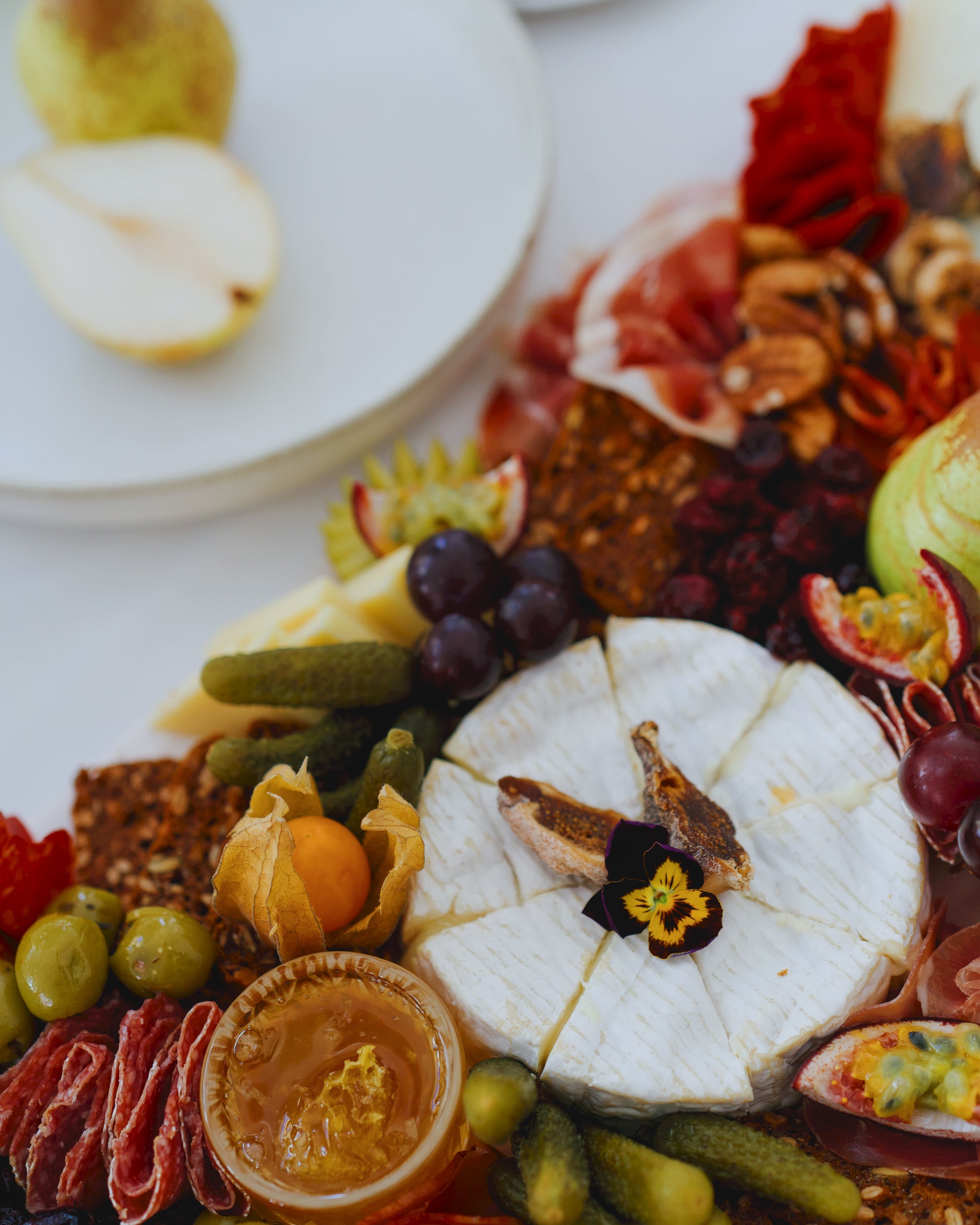 Piato cheese and charcuterie platter, close up, right side