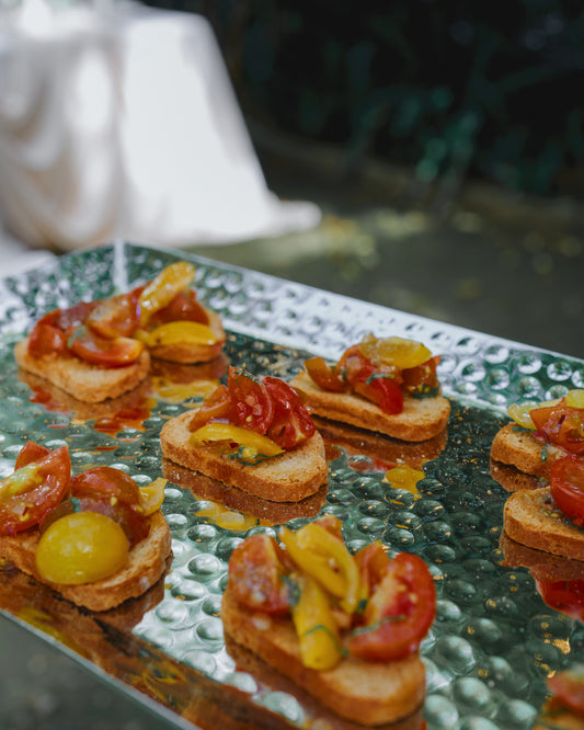 Bruschetta canapé, closeup