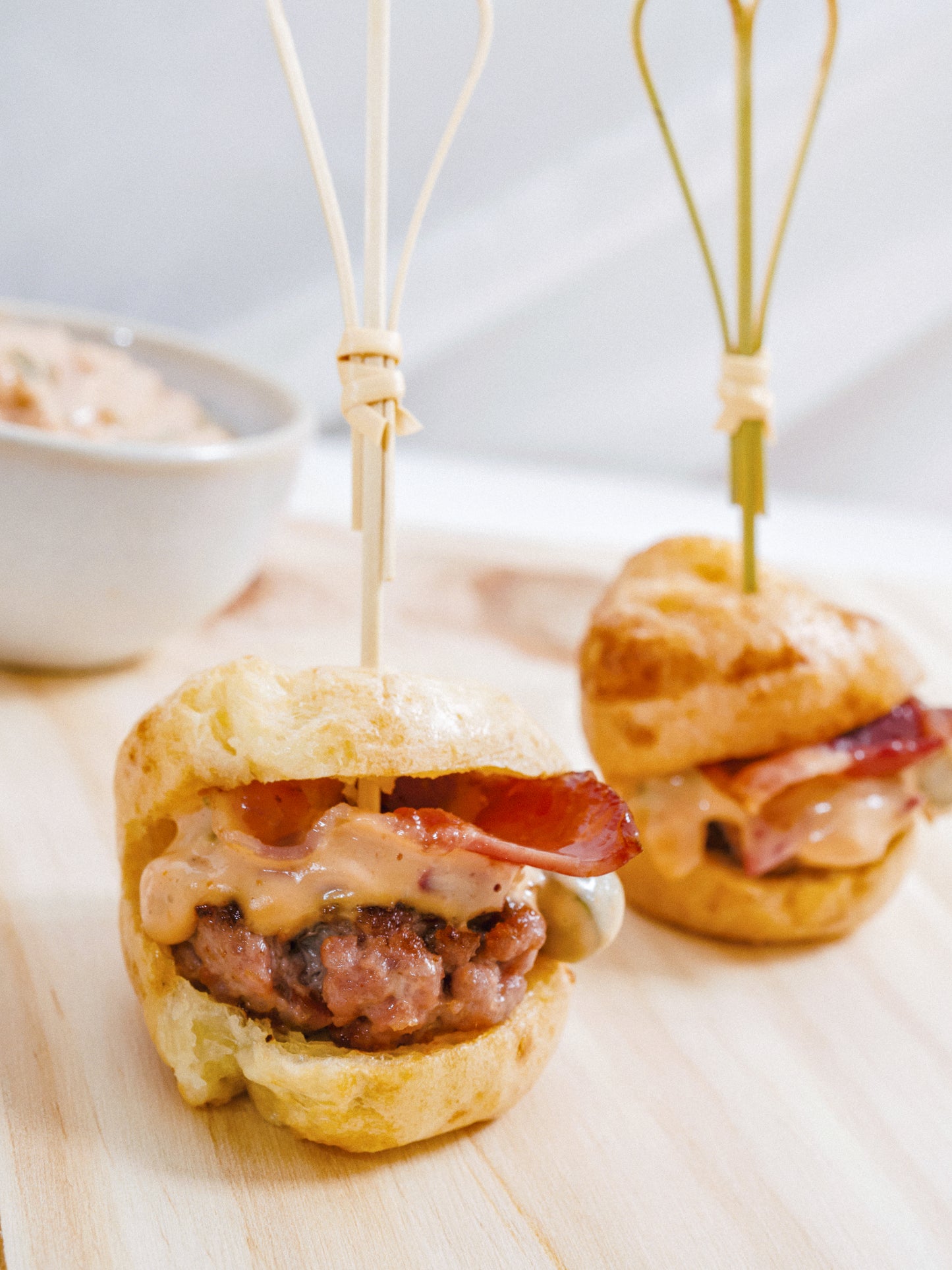 Mini burger slider, closeup